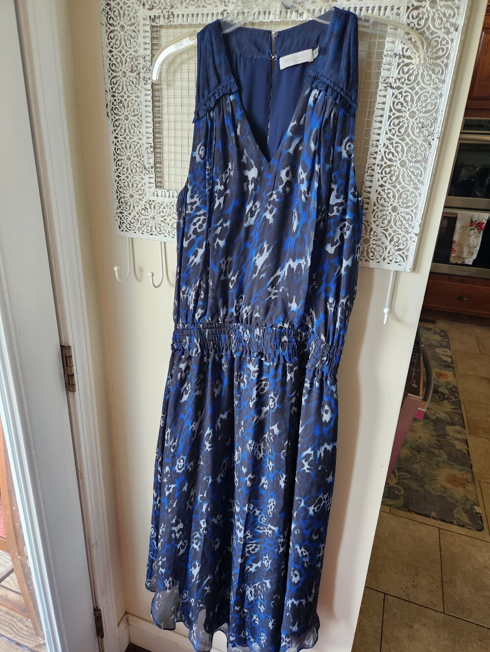 Ramy Brook sz S Blue Leopard Silk Dress Flowy - Picture 3 of 15